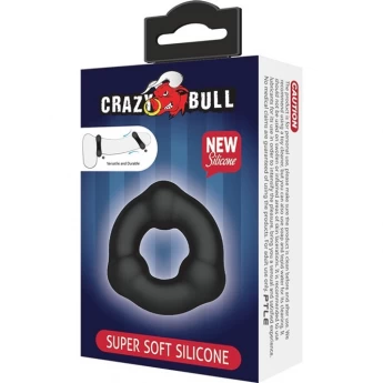 BAILE CRAZY BULL эрекционное кольцо из мягкого силикона с 3-мя шариками