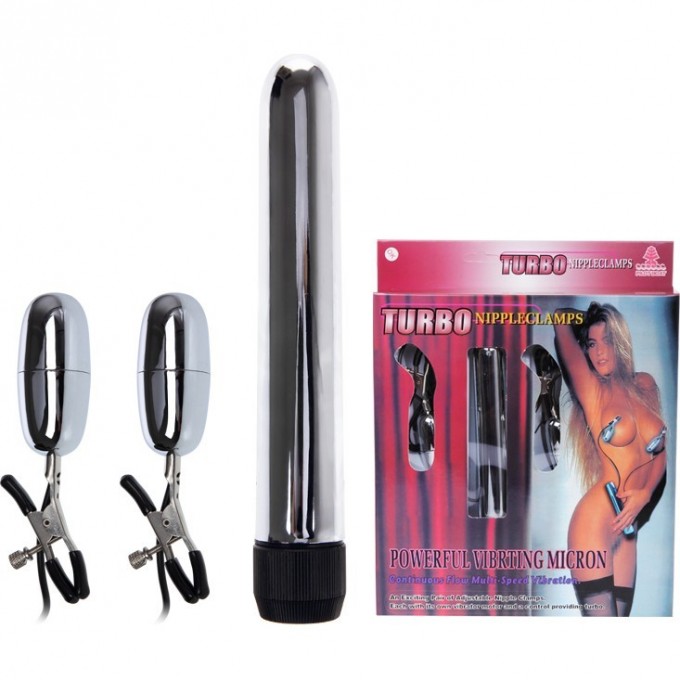 BAILE TURBO NIPPLE CLAMPS набор вибромассажер, зажимы на соски с виброяйцами BI-010046 BAILE TURBO NIPPLE CLAMPS набор вибромассажер, зажимы на соски с виброяйцами BI-010046